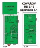 Apartmán na břehu Lipna, Kovářov, Apartmá č.1 - Dům č.13